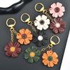 Creative Spot Small Daisy Keychain Cute Bag Pendant Sunflower Leather Car Key Decorative Keychain