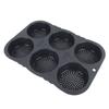 6 Cavity Hamburger Bun Mould Foldable Reusable Bread Mould ‑40 Fahrenheit  to +446 Fahrenheit  Heat Resistance Baking