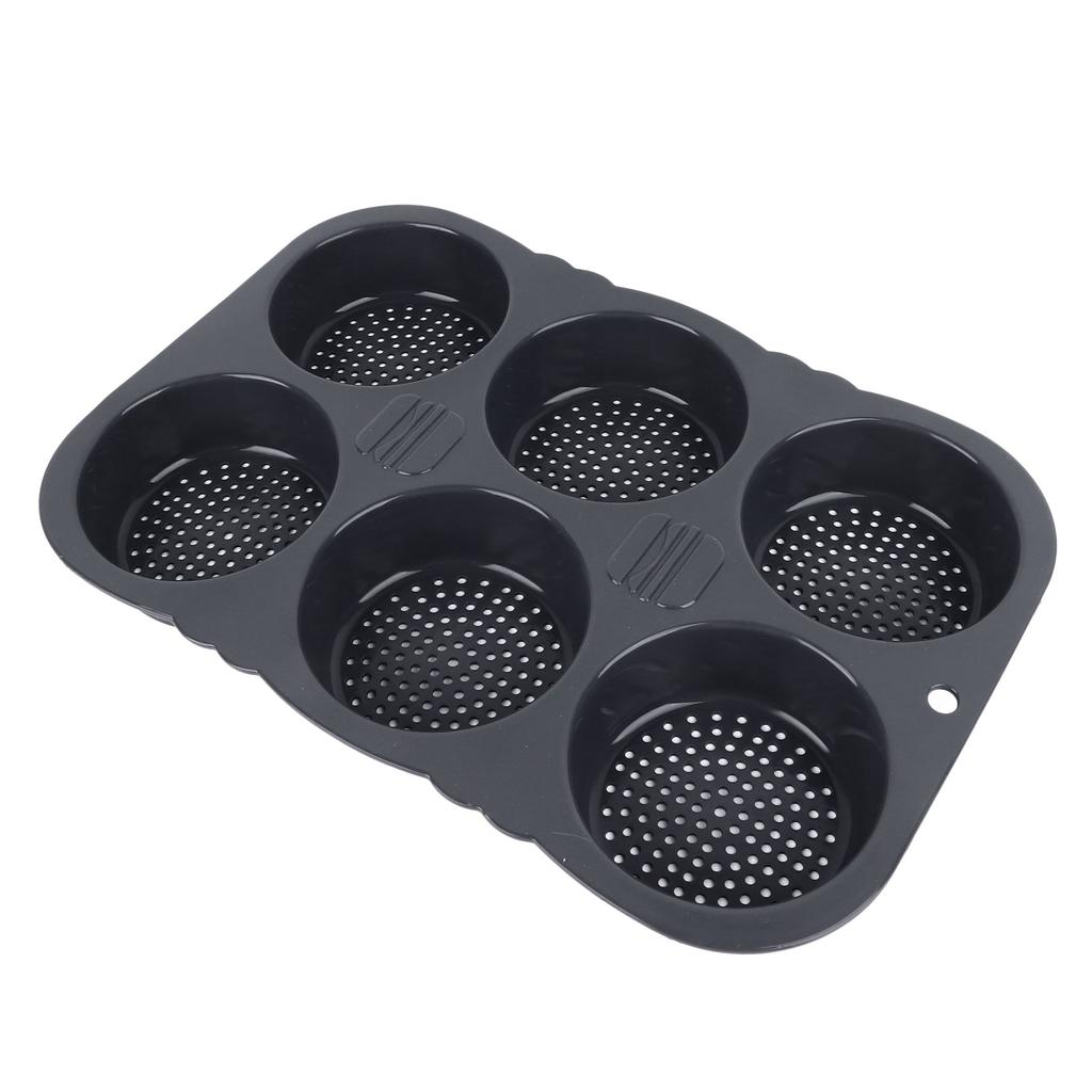 6 Cavity Hamburger Bun Mould Foldable Reusable Bread Mould ‑40 Fahrenheit  to +446 Fahrenheit  Heat Resistance Baking