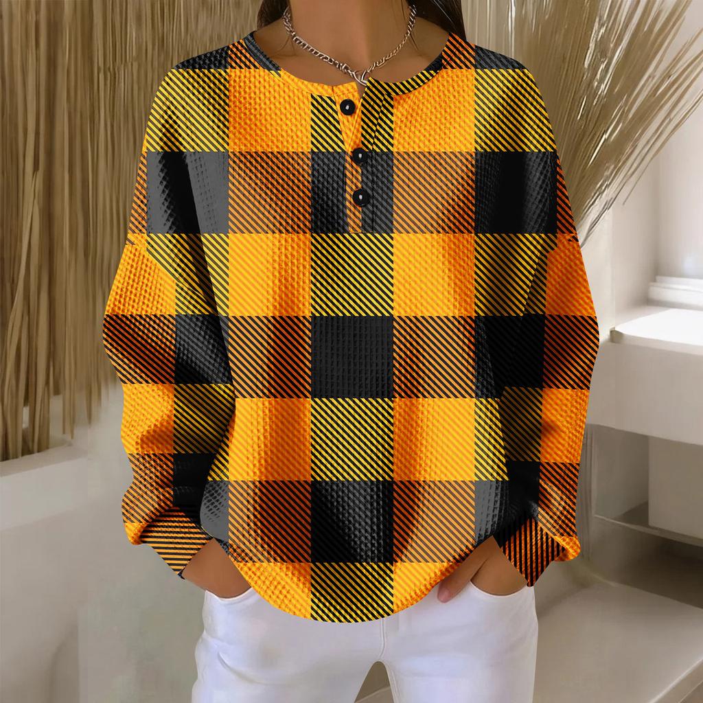 Women's Casual Shirts Long Sleeve Tops Button Up V Neck Loose Knit Fall Favorites For Women