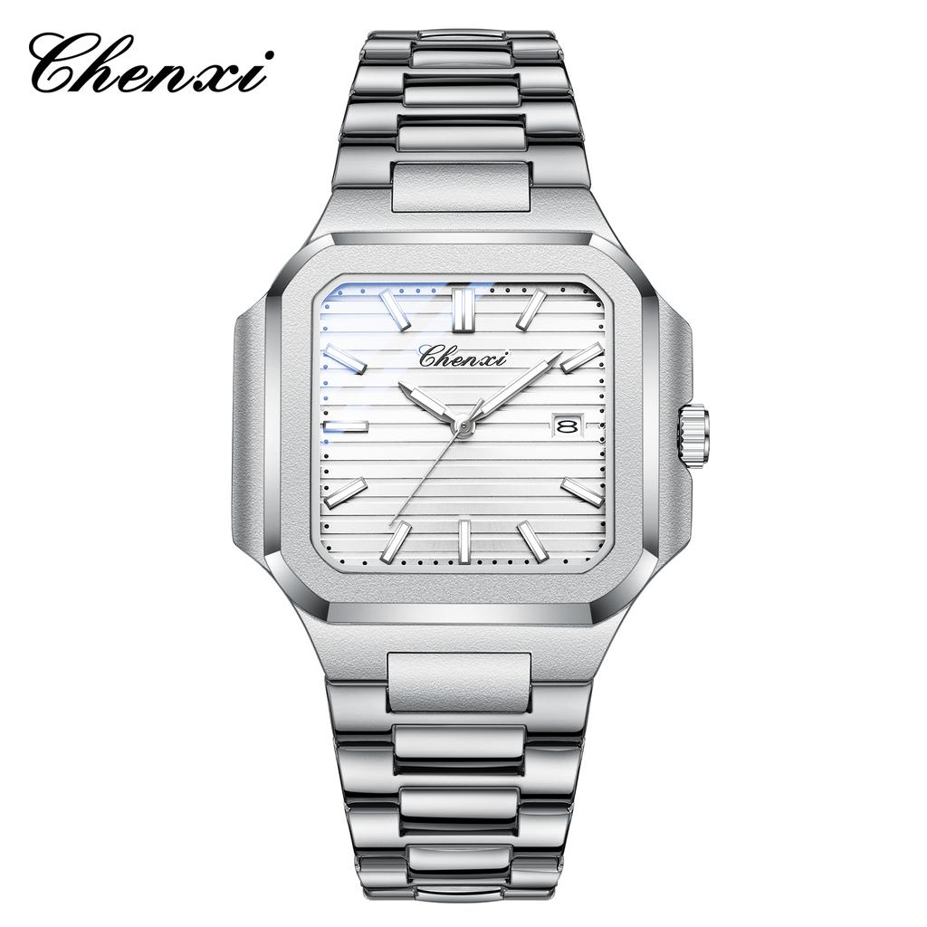 New Man Watches Luxury Fashion Square Men's Quartz Watch Calendar Luminous Waterproof Stainless Steel High Quality Clock