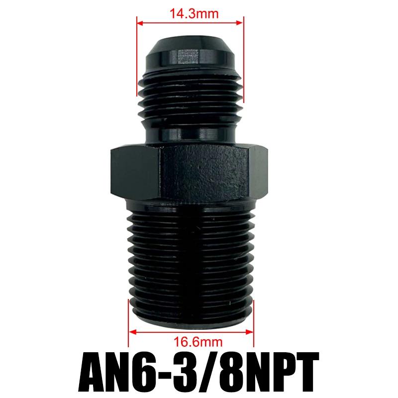 4AN 6AN 8AN 10AN 12AN To 1/2" 1/4" 1/8" 3/8" 3/4" NPT Oil Cooler Adapter Male Straight Fuel Hose Pipe Tube Thread Flare Fitting