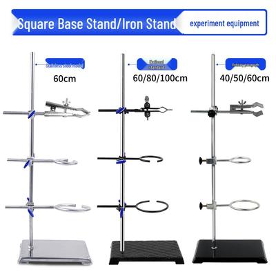 Stainless Steel Lab Stand: Titration & Chemical Experiment Rod with Fixing Bracket & Cross Clamp