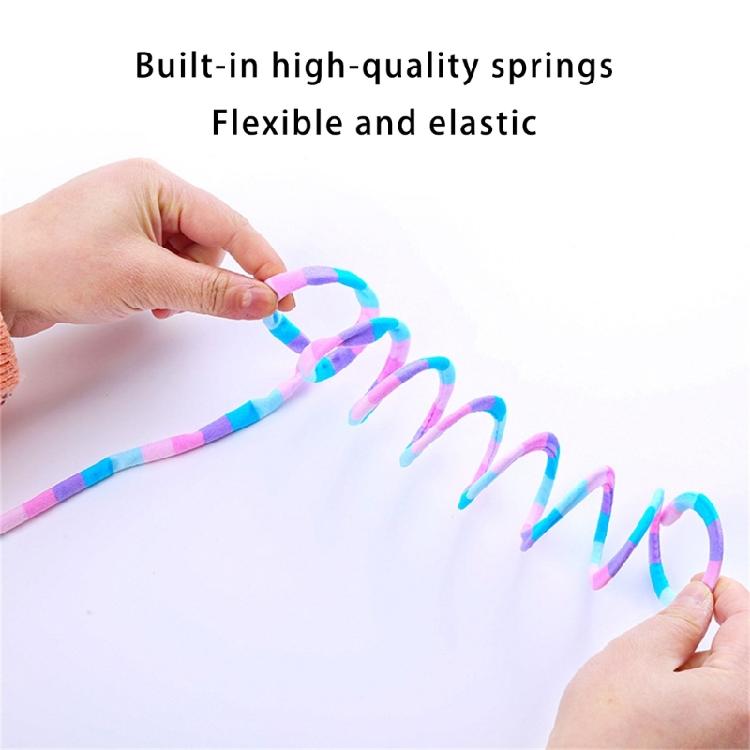 Interactive Colorful Rainbow Striped Plush Telescopic Spring Cats Toy Make Curiosity and Provide Hour of Entertainment