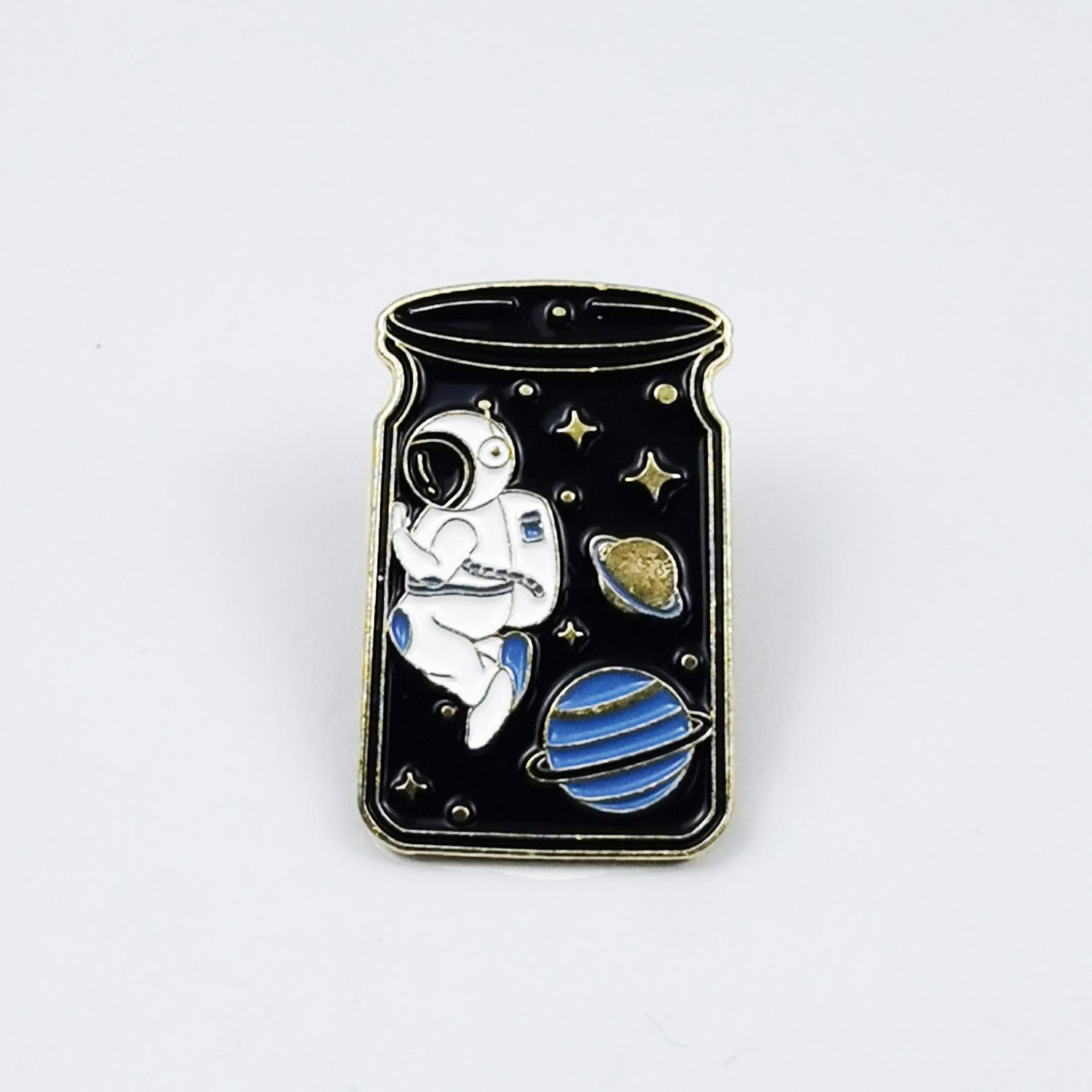 Space Drift Astronaut Whale Brooch Alloy Badge