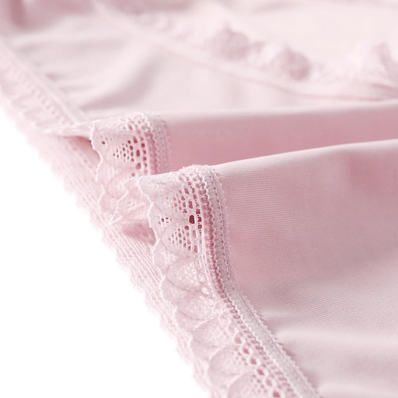 TERMEZY Sexy Women Lace-edged Briefs Low-rise Seamless Comfortable Underpant Solid Color Soft Intimate Panties