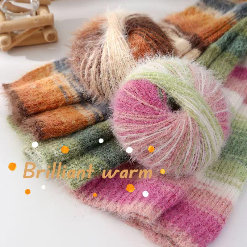 100g/roll Gradient Wool Mohair Yarn Crochet Wool Thread Handmade Knitting Hats Scarves Shawls Jackets DIY Knitting Products