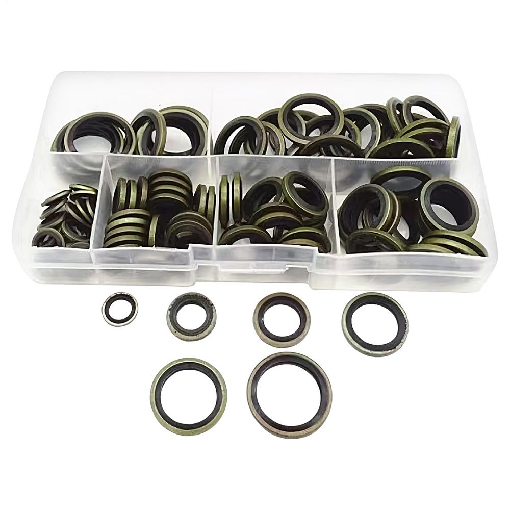 100pc Car Oil Pan Drain Gasket Kit M6/M8/10/12/14 M16 Drainage Bolt Pad Rubber Oil Drain Plug Gasket Replaceable Washer Seal Set