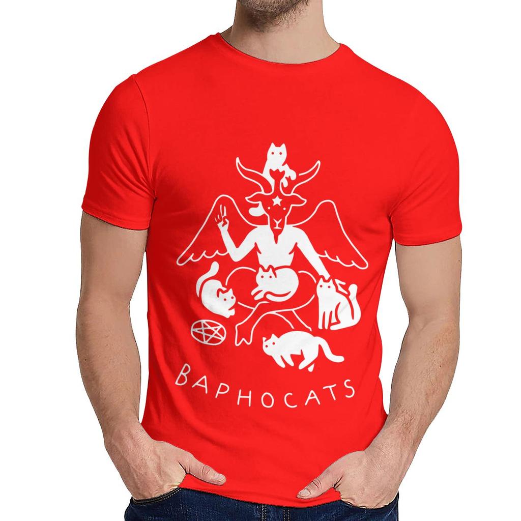 Crewneck Baphocats Baphomet Satan Demon Tee Shirt Summer Male Comfortable T Shirt Design For Unisex