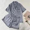 Ice Silk Pajamas Women Long Sleeve Lace Green Premium Sense Two Piece Sweet Homewear Love Blue
