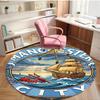 Manchester City FC Print Round Rug, Washable Floor Carpet, For Entryway Dorm Laundry Room Office Study, Home Decor Birthday Christmas Gift