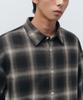 MUSINSA STANDARD Relaxed Flannel Ombre Check Shirt [Black/Ivory]
