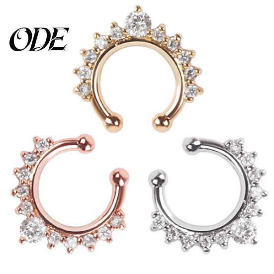 1 Pc U-shape Non Piercing Fake Clip On Septum Clicker Nose Ear Lip Ring Hoop
