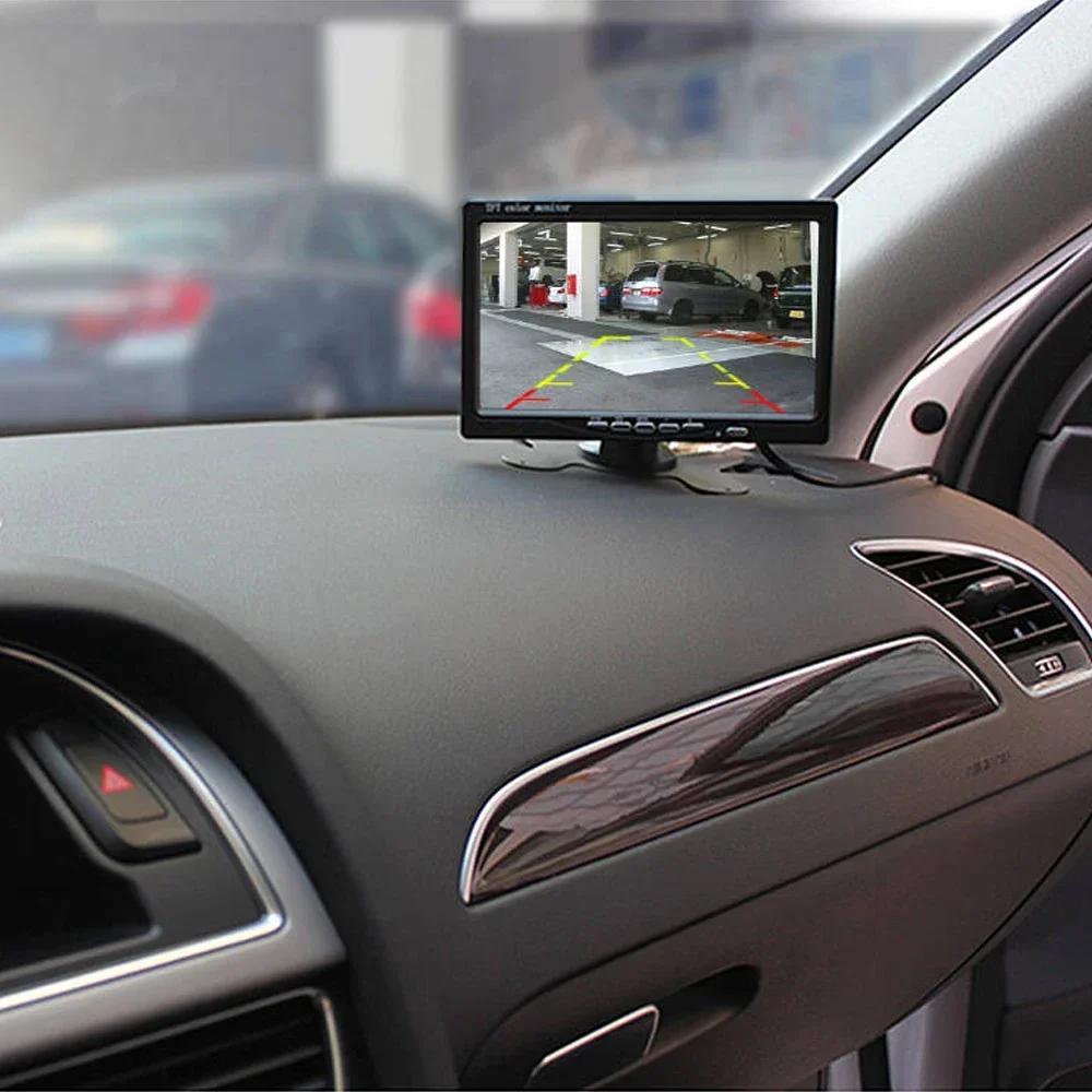 HD 7” Screen LCD 12V/24V Car Rear View Monitor for Vehicle Truck Van Lorry Rv CCTV Camper TV Backup Camera Home Furnishings