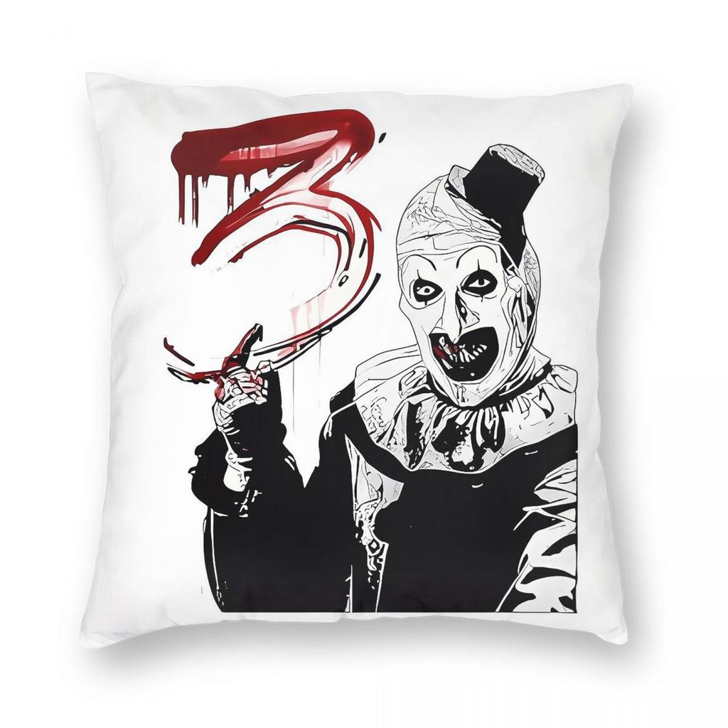 Terrifier Art The Clown Square Pillowcase Polyester Linen Velvet Pattern Zip Decor Throw Pillow Case Room Cushion Case