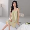 Sleeveless Nightdress with Chest Pad, Women's Summer Cotton Vest Pajamas 1011 New Loose Outer Dress for Pregnant Women
