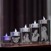 LED Heart-Shaped 3D Crystal Photo Engraving - DIY Laser Engraved White Crystal