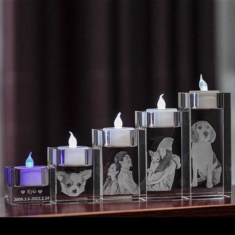 

LED Heart-Shaped 3D Crystal Photo Engraving - DIY Laser Engraved White Crystal Custom