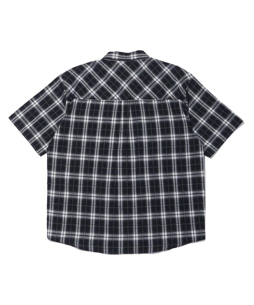 DISTN9NE One Pocket Over Check Short Sleeve Shirt Lq2Yu342_Black