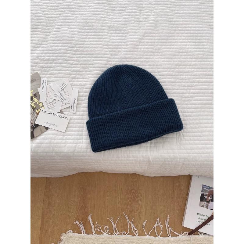 Sheep Wool Solid Color Versatile Knitted Hat Warm Autumn and Winter Woolen Hat High Quality Small Face