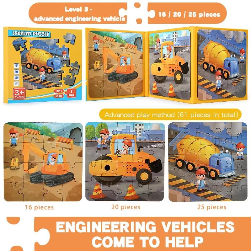 Montessori Magnetic Puzzle Games for Boy Girl Kids Travel Busy Quiet Book Wooden Magnet Jigsaw Puzzle Educational Toys 3 4 5 Y
