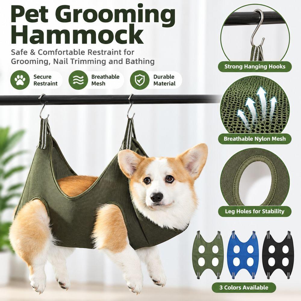 With Hanging Hooks Cat Grooming Sling Pet Bathing Restraint  for Nail Trimming Bathing