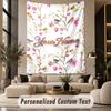 Owl Birds (108) Theme Personalized Tapestry Custom Name Text Wall Hanging Tapestry Home Background Decoration