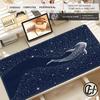 HYBXAXC Simple Black Large Gaming Mouse Pad with Deep Sea Whale Design, Keyboard Mat XXL Desk High-definition Computer Desk Pad