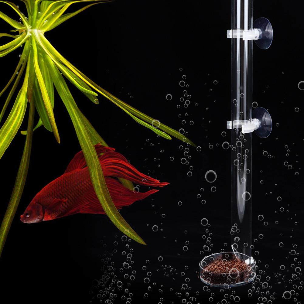 Acrylic Transparent Durable Aquarium Fish Shrimp Feeder Fish Tank Feeding Tube with Tray