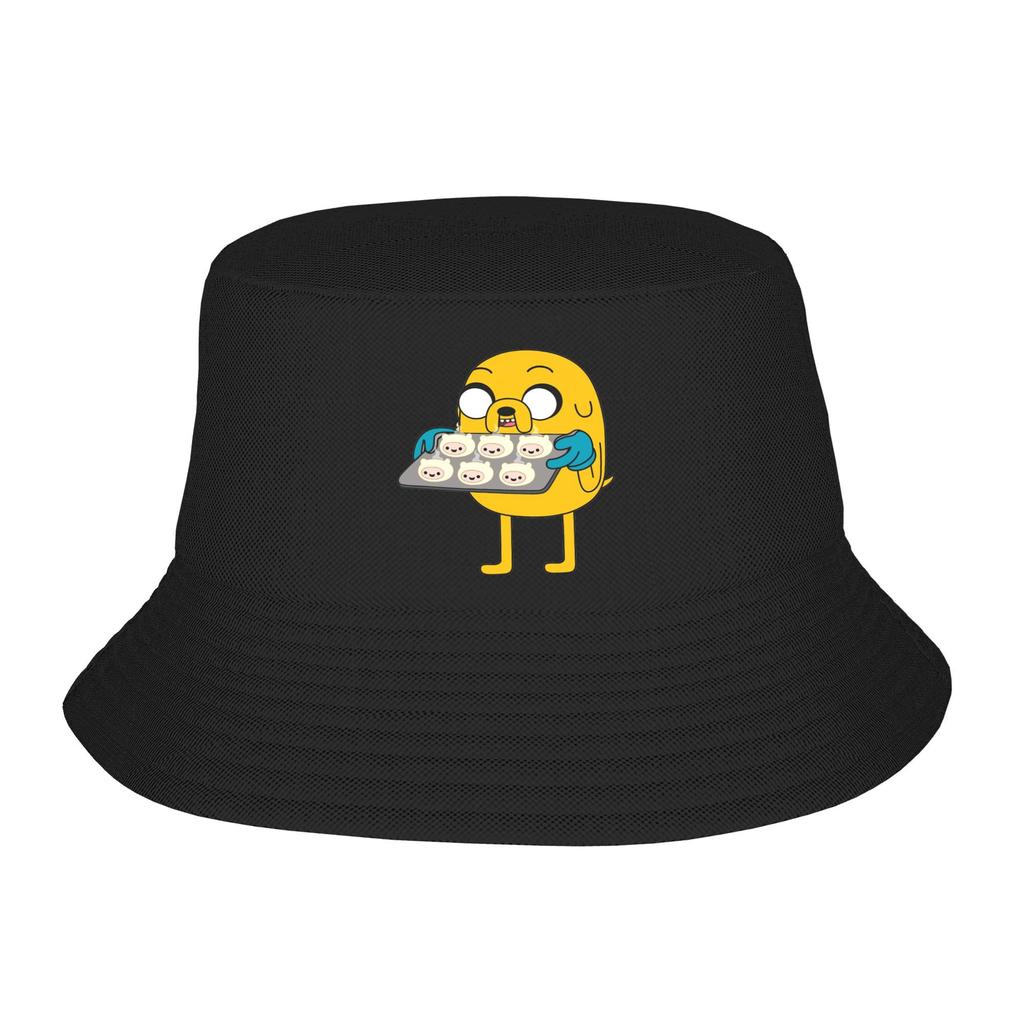 Trendy Adventures Time Jake the Dog Hearts Bucket Hats Teen UV Protection Hiking Fishing Caps Travel Headwear Panama Hat