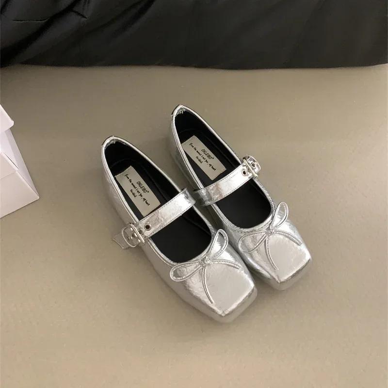 Fashion Leopard Print Women Mary Jane Shoes Fashion Shallow Butterfly-knot Flats Retro Style Ladies Comfort Soft Sole Ballerina Shoes