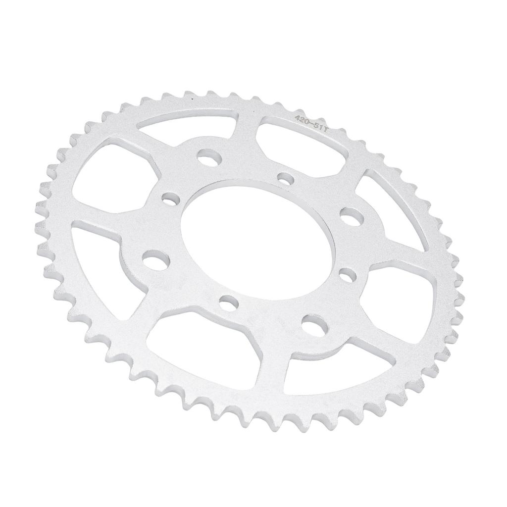 420 51T Rear Chain Sprocket Hard Steel Alloy Efficient Gear Ratio Improved Power Transfer for ATV Pit Dirt Bike Motorcycle Motor Moped