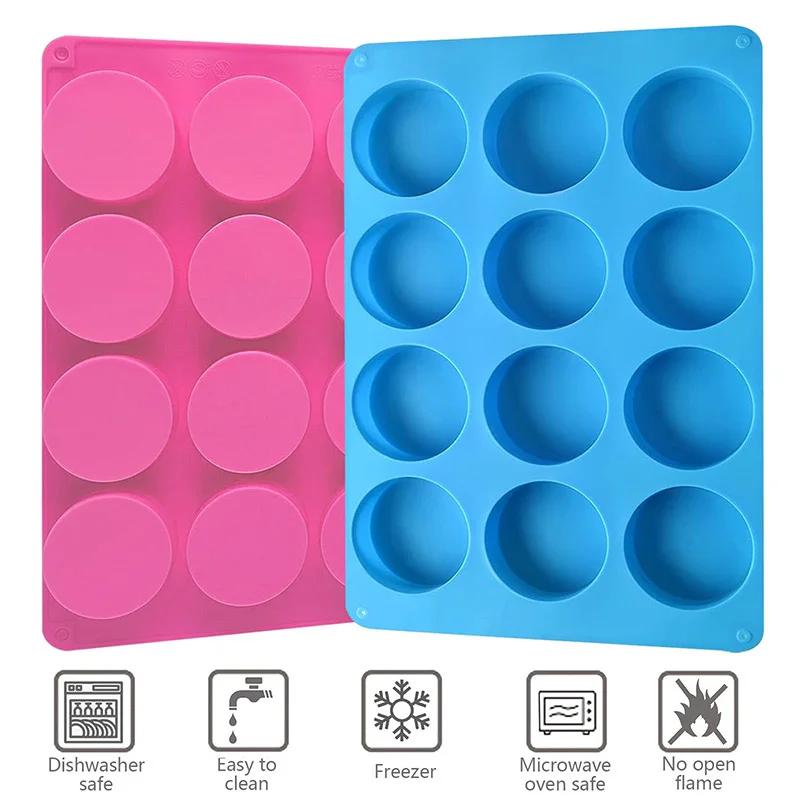 Runde Schokoladen-Keksformen Oreo Schokolade Silikonform 12-Mulden Zylinder Silikonformen für Gelee Mini-Kuchen Muffin Backen
