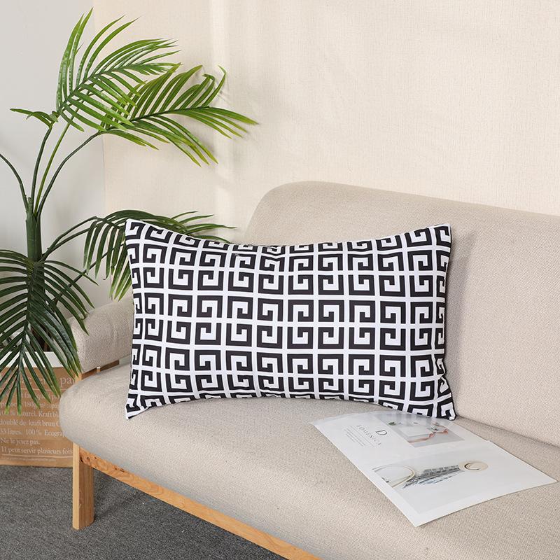 Nordic Modern Sofa Pillowcase Double-sided Simple Cushion Rectangular Car Lumbar Pillow Sample Room Pillowcase