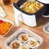 10Pcs 20Cm Air Fryer Aluminum Foil Pan Food Containers Square Oven Bbq Tray Oil-Proof Non-Stick Baking Tool Kitchen Supplies