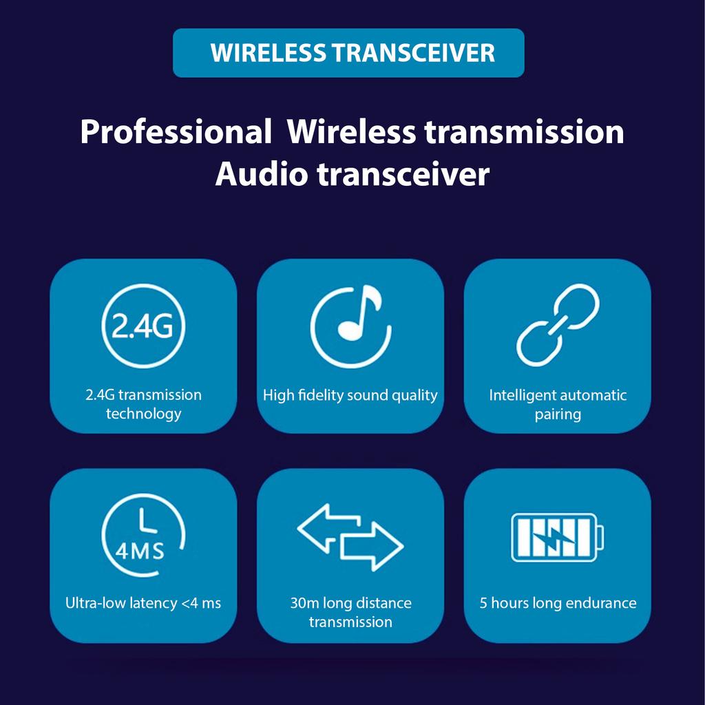 2.4G Wireless Guitar System Rechargeable Portable Guitar Transmitter Receiver Set Dual Mode