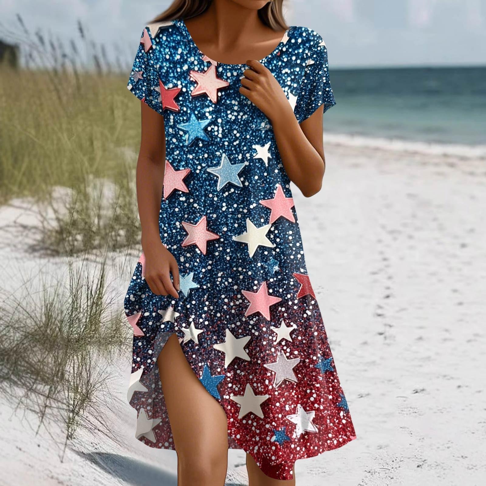 

Платье в стиле бохо с коротким рукавом для женщин, повседневное, свободного кроя, летнее, сарафан с цветочным принтом и карманами XL