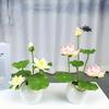 Vivid Simulation Lotus Leaf Pot Plastic Artificial Lotus Flower  Spring Home Office