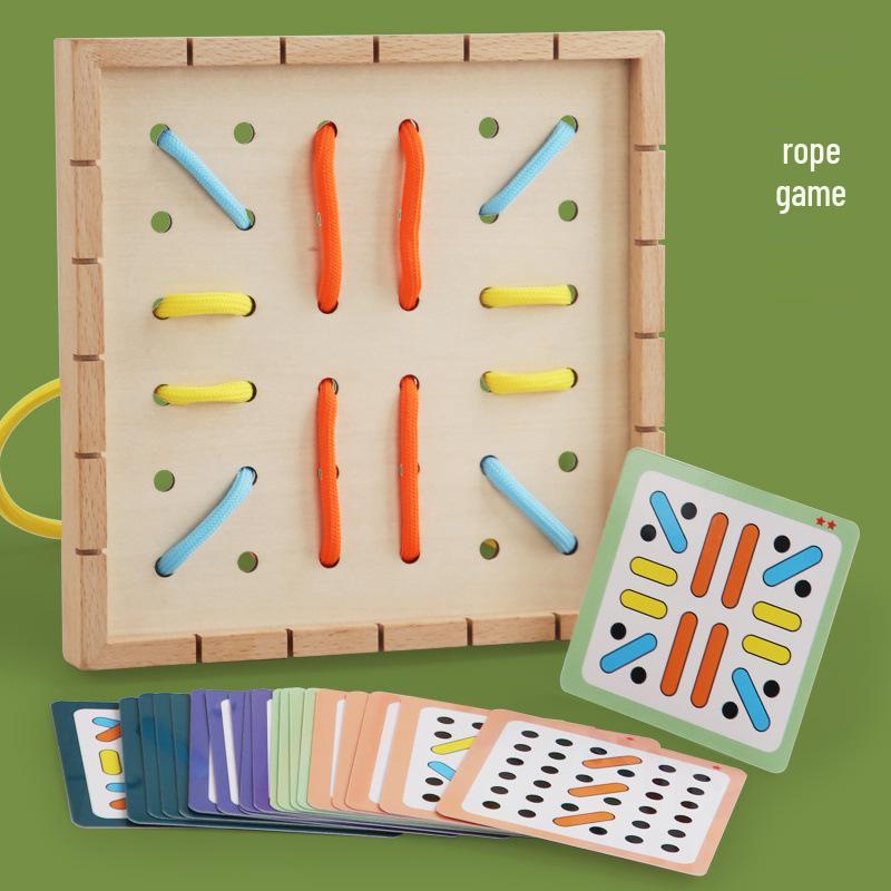 Elastic Rope Stringing Game for Preschoolers: Concentration and Logical Thinking Building Blocks