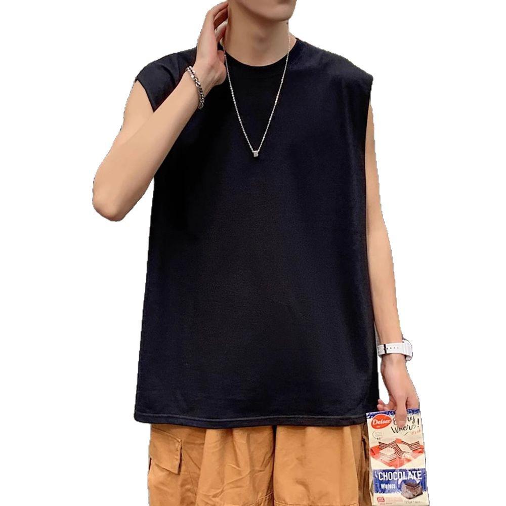Men's Loose Fit Solid Color Sleeveless Summer T-Shirt