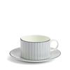 Imported Wedgwood Geo Blue Teacup Saucer 250ml Pinstripe White 1079120 [Authentic Product] &