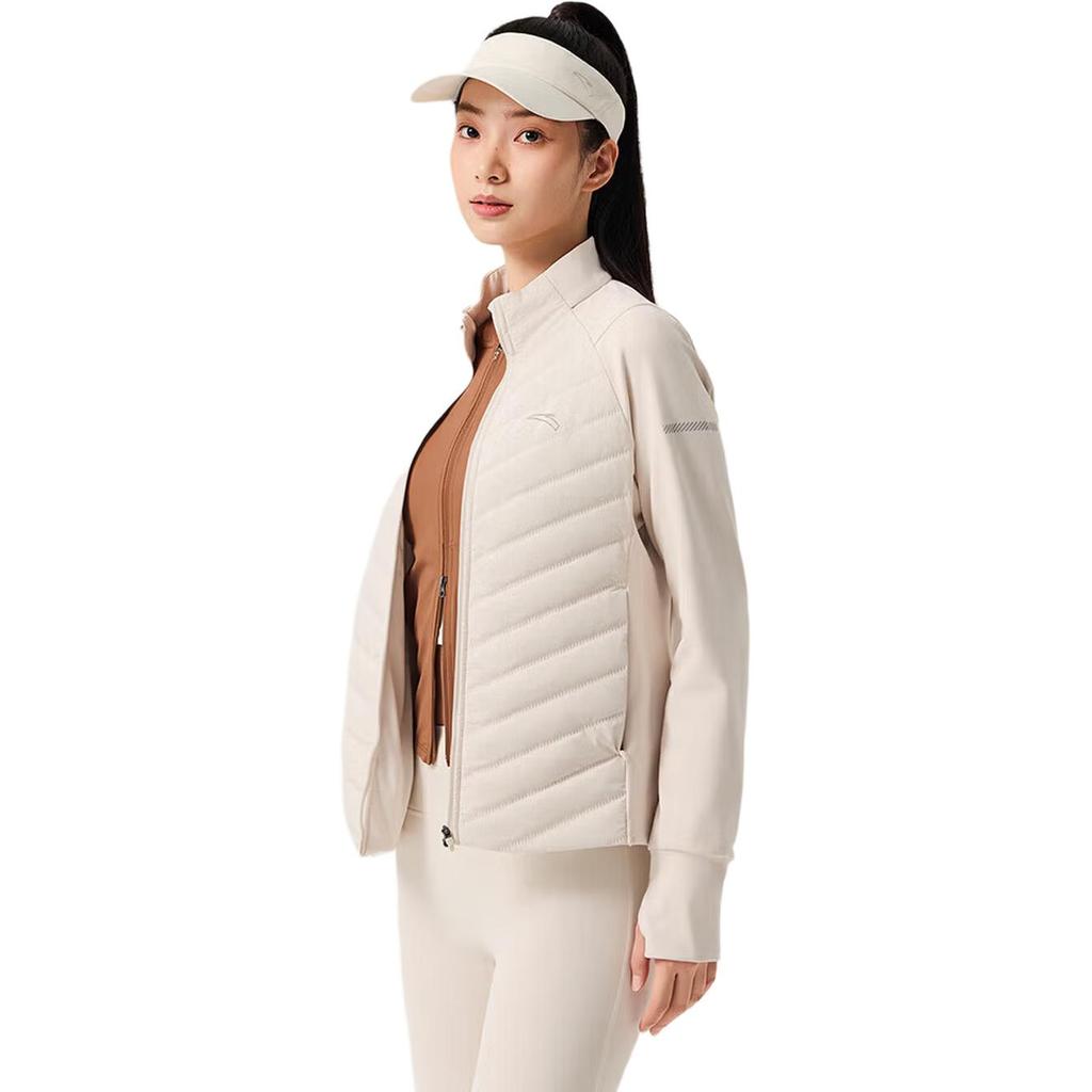 Anta Simple Casual Versatile Solid Color Stand Collar Slim Fit Warm Cotton Jacket Women outerwear 162545602-1