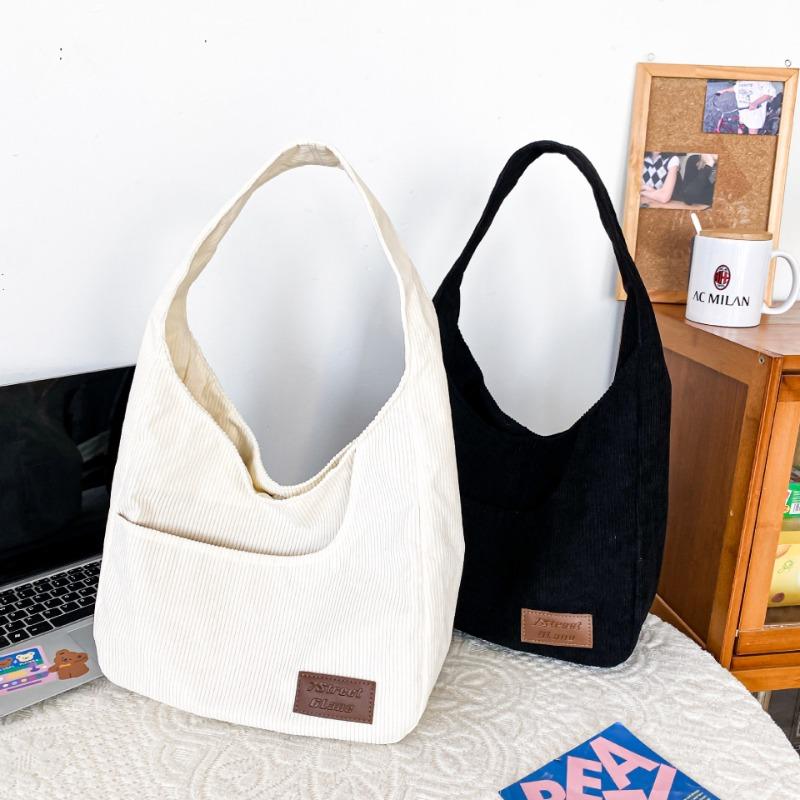 Corduroy cloth bag shoulder bag female college student class bag large capacity bag female handbag book tote bag