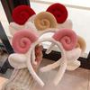 Cute Sheep Horn Lamb Ear Soft Fleece Women Headband Makeup Head Band Hair Band for Wash Face Shower Hair Accessories