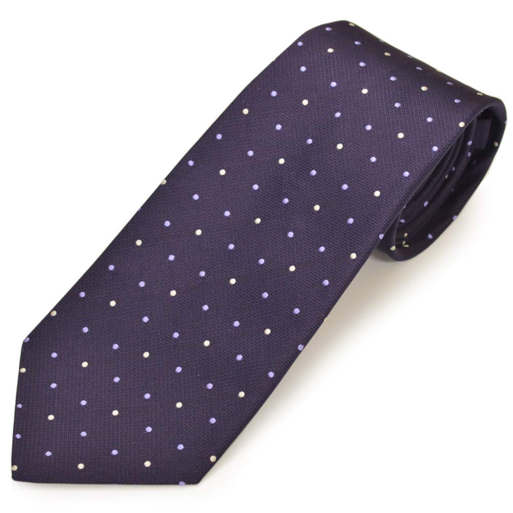 Paul Smith Brand Name Tie Dot Pattern Tie, (8cm Wide) (Purple Navy/Blue (PS72)) [Used]