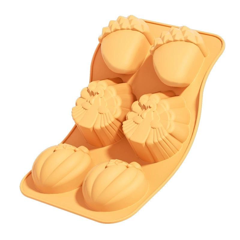 Molde de silicona para pasteles de Halloween, 6 cavidades, diseño de calabaza, para hornear DIY