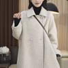 Korean Style Mid-length Sheep Wool Coat, Small, Loose, Autumn and Winter Women's Long Woolen Coat, Spring and Autumn Style