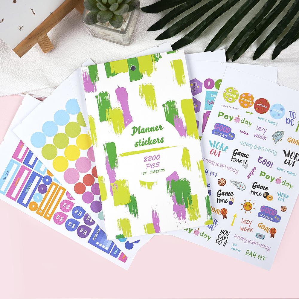 28 Sheets All-Year Planning Sticker Book with Cartoon Festival & Daily Notation Stickers, Aesthetic Creative Organizer Notepad
