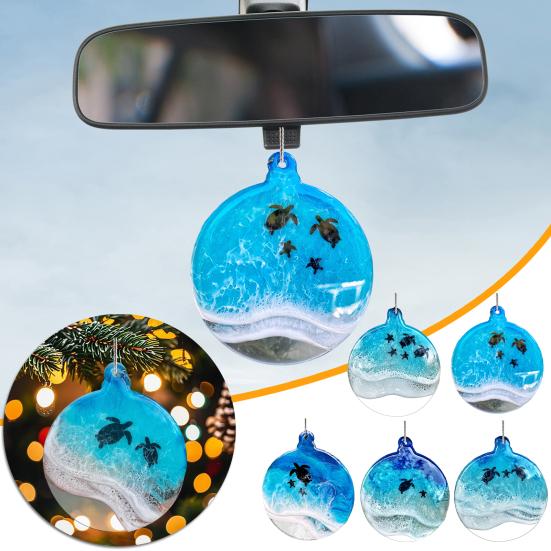 Sea Turtle Acrylic Ornaments Ocean-Themed Christmas Tree Decor Holiday Turtle Hanging