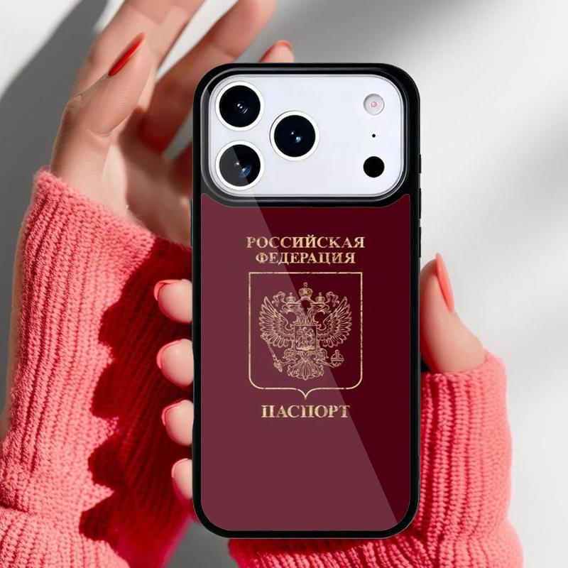 

Russian Passport Flag Phone Case for iPhone 17 Air 16e 15 14 13 Pro Max Back Cover for 12 11 Pro Coque iPhone 14 Pro Max